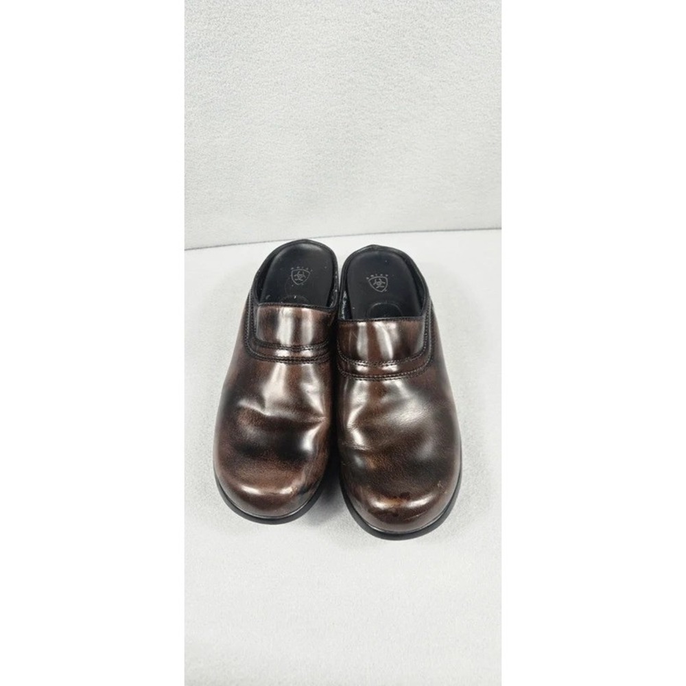 Ariat ATS Brown Leather Comfort Clogs Mule Shoes Women's US 8.5 EU 39